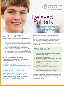Fact Sheet—Delayed Puberty: What Parents Need to Know - Endocrine News